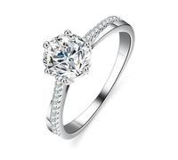 Ayoiow Simple Infinity forever Love Rings for Women with 1ct Moissanite, Antique Wedding Rings for Women Vintage, Pt950 | Size U 1/2