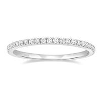 Ayoiow Simple Wedding Bands for Women, Eternity Thin Wedding Band for Women Ceramic 925 Sterling Silver No Gemstone Silver Size H 1/2 H 1/2