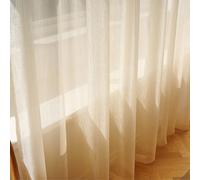 Ayoiow Solid Color Plain Curtains Polyester for Bedroom, Window Curtain Panels French Doors for Living Room, Champagne 34W x 84L inch (86 x 214 cm) Grommet