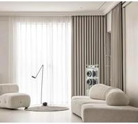 Ayoiow Solid Color with Woven Textures French Door Window Curtains Polyester Cotton for Bedroom, Front Door Window Curtains for Living Room, Camel 54W x 84L inch (137 x 214 cm) Grommet