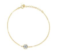 Ayoiow Solitaire Birthstone Bracelets for Women Handmade with 1.0ct Created Diamond, Bracelet Braided for Her, 18K Yellow Gold | Size 16+5CM