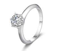 Ayoiow Solitaire Ring Solid Platinum for Womens with 0.5ct Moissanite, Promise Ring for Your Girlfriend, Pt950 | Size L 1/2