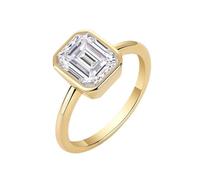 Ayoiow Solitaire Valentines Day Promise Rings for Womens with 2.5ct Moissanite, Simple Beautiful Wedding Rings for Her, 14K Yellow Gold | Size J 1/2