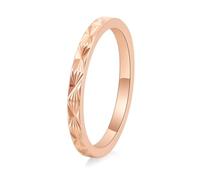 Ayoiow Stainless Steel Promise Ring for My Boyfriend Rose Gold, Eternity Ring for Men Star Pattern 2mm| Size L 1/2