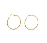 Ayoiow Statement Earrings Lightweight 9K Yellow Gold for Women, Round 40MM Gold No Gemstone Hoop Earrings for Her