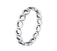 Ayoiow Sterling Silver Beautiful Wedding Rings for Women, Simple Irregular Circles Stackable No Stone Silver Wedding Rings for Her Size R 1/2