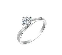 Ayoiow t Promise Ring Platinum Infinity with 0.5ct Diamond, Women's Wedding Bands Gold Size O 1/2