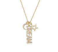 Ayoiow Teardrop Necklace for Women, 9K Yellow Gold Rolo Chain, Moissanite DREAM Gold Necklaces for Women Trendy 40+5cm