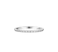 Ayoiow Thin Stackable Best Friend Rings White Gold for Womens with Lab Diamond, Engagement Rings for Women, 18K White Gold | Size M 1/2