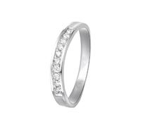 Ayoiow Unique Rings for Women 9K White Gold with 0.12ct Diamond, Forever Rings for Women Size J 1/2