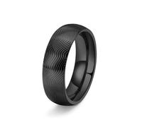 Ayoiow Unique Wedding Bands for Men, Black Wedding Band for Men Wave| 7 mm Stainless Steel Size N 1/2