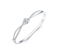 Ayoiow Valentines Day Bracelet for Women, Moissanite Infinity Knot Solitaire Friendship Bracelet Women for Her, Pt950 | Size 16CM