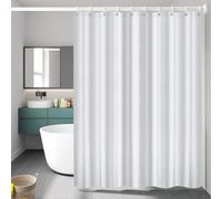 Ayoiow Waterproof Shower Curtains with Hooks, Waffle Polyester Shower Curtain 200cm Drop Leaves for Wet Room Bathtub, Water Resistant 150x200cm