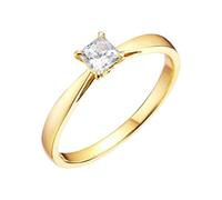 Ayoiow Wedding and Engagement Rings with 0.5ct Diamond, Antique Gold Wedding Band for Girlfriend Size P 1/2