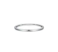 Ayoiow Wedding Band 18 Karat White Gold Wedding Ring for Womens, No Gemstone Thin Stacking Engagement Ring Beautiful for Her, 18K White Gold | Size Q 1/2