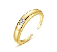 Ayoiow Wedding Band for Her 14K Yellow Gold, Open Gold Lab Diamond Wedding Bands for Women, Size M 1/2