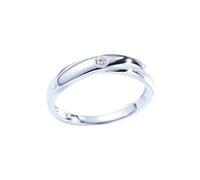 Ayoiow Wedding Band for Her 18K White Gold with 0.06ct Diamond, Beautiful Rings for Her Size Q 1/2