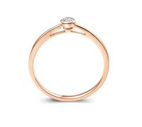 Ayoiow Wedding Band for Her with 0.13ct Diamond, 14K Solid Gold Engagement Rings for Her Size P 1/2