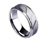 Ayoiow Wedding Band for Him and Her, 50th Wedding Anniversary Rings for Men Matte Tungsten Steel Silver Size T 1/2