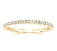 Ayoiow Wedding Ring for Her Size 10, Eternity Thin Women Anniversary Rings 925 Sterling Silver No Gemstone Gold Size T 1/2