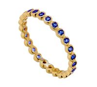 Ayoiow Woman's Engagement Ring Yellow Gold with Sapphire, Thin Sapphire 14K Gold Ring Real Women for Her, Size L 1/2