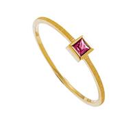 Ayoiow Women Ring with Name 9K Yellow Gold, Thin Square Gemstone Gold Ruby Womens Engagement Rings Vintage for Her, Size R 1/2