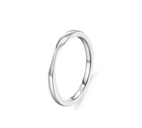 Ayoiow Women Wedding Ring Band 925 Sterling Silver, Silver Mobius Plain Ring Women Wedding Ring and Band for Girlfriend Wife Her, Size P 1/2, Suitable for Birthday