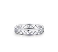 Ayoiow Womens Rings for Valentines Day 925 Sterling Silver, Silver Hollow Triangle Band Wedding Rings for The Bride, Size J 1/2, Suitable for Birthday