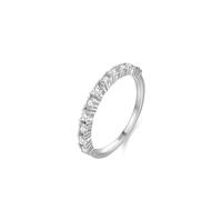 Ayoiow Womens Sterling Silver Rings Size R 1/2 925 with Cubic Zirconia, Silver Channel Setting 50Th Wedding Anniversary Ring for Wife, Suitable for Anniversary