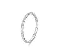Ayoiow Womens Wedding Rings 925, Silver Curved Plain Ring Thin Dainty Promise Rings for Her Sterling Silver, Size R 1/2, Suitable for Anniversary