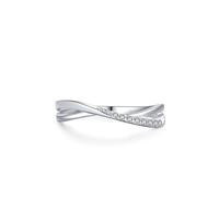 Ayoiow X Cross Ring Solid Platinum for Womens with Created Diamond, Promise Ring for Your Girlfriend, PT950 | Size I 1/2