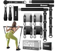 Ayombo Pilates Bar, Pilates Bar Kit with Resistance Bands, Adjustable Multifunctional Workout Equipment for Men & Women, Portable Home Gym Pilates Equipment of Full Body Exercise