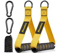 Ayombo Resistance Band Handle, Heavy Duty Cable Machine Attachment, Strong Nylon Webbing, and Seamless Steel D ring For Fitness Workout Gym Pilates Yoga Crossover Tricep Exercise