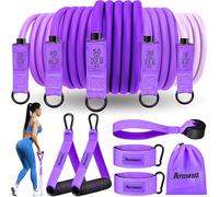 Ayombo Resistance Bands, Resistance Bands with Handles, Exercise Bands with Door Anchor Ankle Straps, Gym Equipment for Heavy Resistance Training, Physical Therapy, Shape Body, Yoga, Home Workout Set