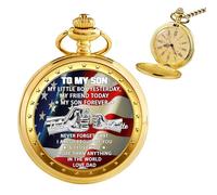Ayorior Personalized Engraved to My Son Pocket Watch for Him from Father, Custom Name Dad to Son Stainless Steel Pocket Watch Gift Fathers Day Birthday Graduation Sons Gift from Dad Papa Daddy