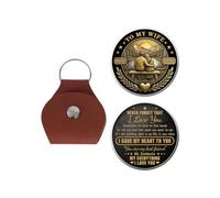Ayorior Personalized to My Wife Coins Pocket Hug Keychain From Husband,Custom Name Husband Wife Pocket Hug Anniversary Coin Birthday Gifts Ideas, Never forget that I love you I GAVE MY HEART TO YOU