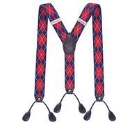 AYOSUSH Suspenders for Men Button End Heavy Duty Big and Tall Adjustable Elastic - - One size