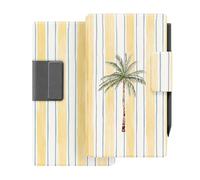 Ayotu Case for Remarkable Paper Pro Move 7.3", Yellow Stripes Palm Tree Print Smart Folio with Auto Wake/Sleep, 1:1 Fit Cover, Microfiber Lining, Strong Magnet(Z-Yellow Stripes Palm Tree)