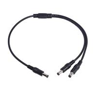 AYPOHU Power Supply 1 Male To 2 Male 5.5Mm X 2.1Mm Camera Cable Plug Y Splitter Adapter Wire For CCTV Cameras Y Splitter Cable 1 Male To 2 Male
