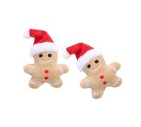 AYPOHU 2pcs Catnips Gingerbreads Man Cats Toy Interactively Chewing Playing Christmas Toy For Gums