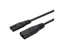 AYPOHU 30cm/11.8inch IEC320 C7 To Figure 8 C8 Power Cord Male To Female Connector Adapter Cable Extension Line Extender Wire C7 To C8 Power Cord