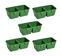 AYPOHU 5 Pack Bird Feeder Conjoined 2-Cup Drinking Water Cups For Chickens Quails Hanging Food Bowls With Hooks Pigeons Feeder For Cage