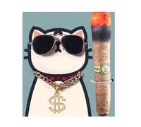 AYPOHU Novelty Cats Rhinestones Pendant Collar For Small Cats Dog Cosplay Parties Dressingup Sunglass Mint Toy Pet Supply