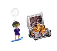 AYPOHU Surfing Boy +Treasure Chests Shape Aquarium Decoration Accessories Miniatures Aquarium Treasure Chests Model Treasure Chests Ornament Decor Decoration