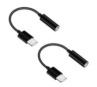 AYPOHU Type-C To 3.5mm Aux Adapter Headphone Amplifier Earphone Adapter For Phone (Black-2 PCS)