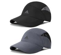 AYPOW 2 Packs Breathable Unisex Baseball Cap Fashion Quick Dry Sports Hat Cap, Lightweight Foldable Washable Outdoor Sun Protection Hat, Summer Sun Visor Casual for Men Women Running Climbing Hiking