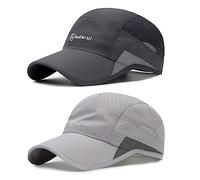 AYPOW 2 Packs Quick Dry Mens Baseball Cap,Sports Lightweight Running Caps Hat,Breathable Folding Mesh Adjustable Sun Hats, Summer UV Protection Outdoor Hats For Hiking Walking Climbing Fishing