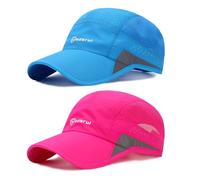 AYPOW 2 Packs Quick Dry Mens Baseball Cap,Sports Lightweight Running Caps Hat,Breathable Folding Mesh Adjustable Sun Hats, Summer UV Protection Outdoor Hats For Hiking Walking Climbing