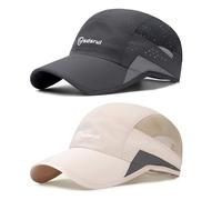 AYPOW 2 Packs Quick Dry Mens Baseball Cap,Sports Lightweight Running Caps Hat,Breathable Folding Mesh Adjustable Sun Hats, Summer UV Protection Outdoor Hats For Hiking Walking Climbing Fishing