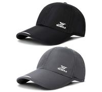 AYPOW 2 Packs Unisex Quick Dry Baseball Cap Hat Outdoor Summer Sun Hat, Breathable Lightweight Outdoor Sports Casual Running Cap, Summer Sun Visor for Hiking Camping Travel Cycling Adjustable Size